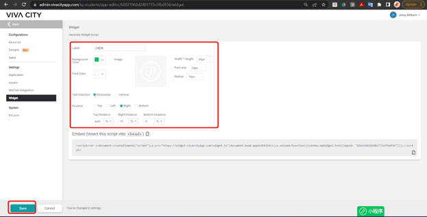 Widget Configuration